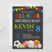 Moderne Jongens Sport Verjaardag uitnodiging (Voorkant)