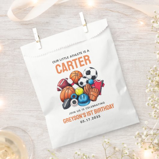 Moderne Jongens Sportballen All Star 1st Verjaarda Bedankzakje (Geknipt)