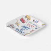 Moderne jongens vervoer 1e verjaardag papieren bordje (Gebogen)