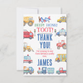 Moderne Jongens Vervoer Verjaardag Dank u kaart (Voorkant)