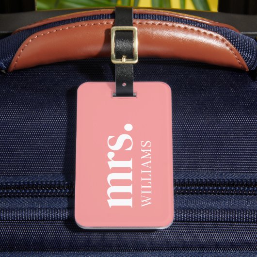 Moderne Jonggehuwde Mrs. Bagage Label (Voorkant Insitu 2)