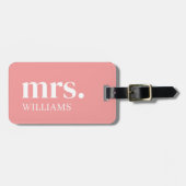 Moderne Jonggehuwde Mrs. Bagage Label (Voorkant horizontaal)