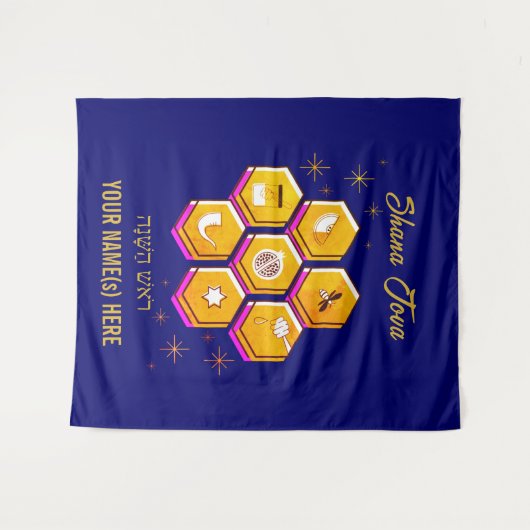 Moderne Joodse TOVA SHANA Wandkleed (Voorkant (horizontaal))