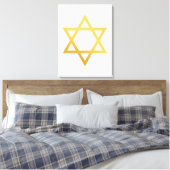 Moderne Joodse Wandkunst in Goud - Deel 2 van 3 Canvas Afdruk (Insitu (Slaapkamer))