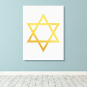 Moderne Joodse Wandkunst in Goud - Deel 2 van 3 Canvas Afdruk (Insitu (Houten vloer))