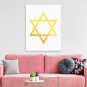 Moderne Joodse Wandkunst in Goud - Deel 2 van 3 Canvas Afdruk (Insitu (Woonkamer))