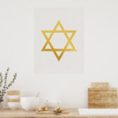 Moderne Joodse Wandkunst in Goud - Deel 2 van 3 Poster (Keuken)