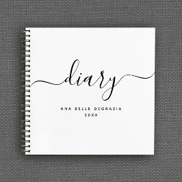 Moderne Jouw naam met handschrift persoonlijke age Notitieboek