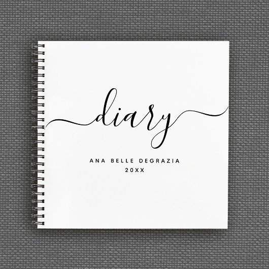 Moderne Jouw naam met handschrift persoonlijke age Notitieboek