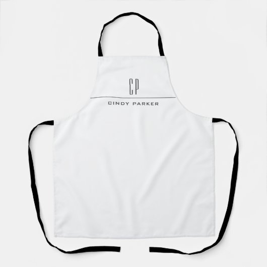 Moderne Jouw naam van de professionele monogram Schort (Voorkant)