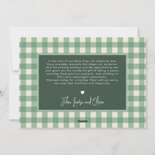 Moderne Joy Elegante Typografie Groen Minimalistis Feestdagenkaart (Achterkant)