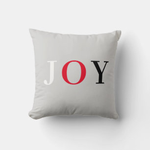 Moderne Joy-kalligrafie op Zilver Kussen