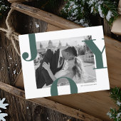 Moderne JOY kerstfoto | minimalistisch Briefkaart