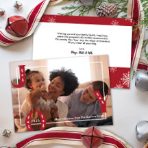 Moderne JOY Kerstmis Familie Foto