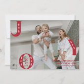 Moderne JOY Kerstmis Familie Foto Feestdagenkaart (Voorkant)