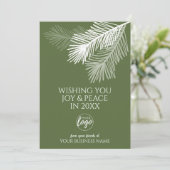 Moderne Joy Peace Pine Branches voegen LOGO toe - Feestdagenkaart (Staand voorkant)