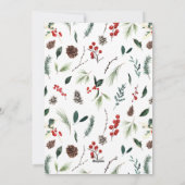 Moderne Joy Red Berry Botanische Foto Mr. & Mrs. Feestdagenkaart (Achterkant)