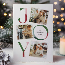 Moderne Joy Typography Kerst 3-foto Snapshots