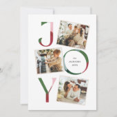 Moderne Joy Typography Kerstmis 3-foto snapshots Feestdagenkaart (Voorkant)