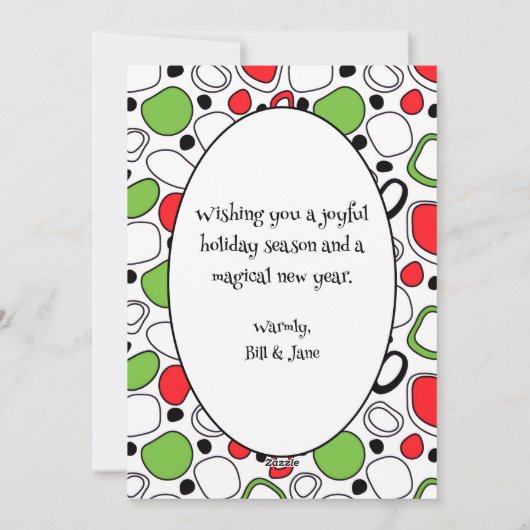 Moderne JOY Vakantie Plat Kaart – Eigen Bericht (Achterkant)