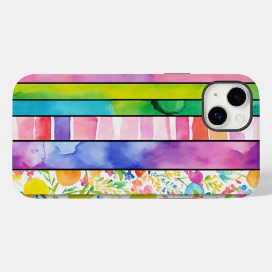 Moderne Joy Vibrant Kinder Waterverf Wonder Case-Mate iPhone Case (Achterkant (horizontaal))