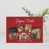 Moderne Joyeux Noël Collage de Photos de Fêtes Feestdagenkaart (Staand voorkant)