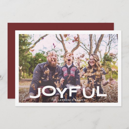 Moderne JOYFUL-serie: Kerstmis Feestdagenkaart (Voorkant / Achterkant)