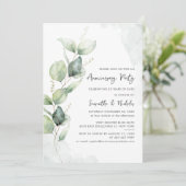 Moderne Jubileum Eucalyptus Greenery Kaart (Staand voorkant)