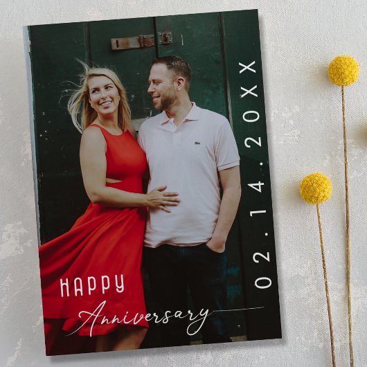 Moderne Jubileum foto met stijlvol script Aankondiging