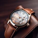 Moderne Jubileum foto op persoonlijke voorkeur Horloge<br><div class="desc">Elegant design met een persoonlijke foto perfect voor kerstcadeautjes,  als cadeau voor Vaderdag,  trouwdag,  enz.</div>