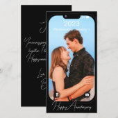 Moderne Jubileum Phone Lock Screen Photo Card (Voorkant / Achterkant)