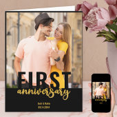 Moderne Jubileum voor het eerste huwelijk met Foto Kaart