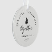 Moderne Jubileum voor kerstparen Ornament (voorkant)