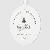 Moderne Jubileum voor kerstparen Ornament (voorkant)