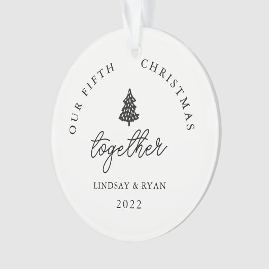 Moderne Jubileum voor kerstparen Ornament (voorkant)