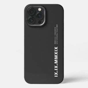 Moderne jubileumdatum Romeinse cijfers bijpassend iPhone 13 Pro Max Hoesje