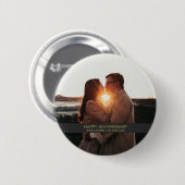 Moderne jubileumfoto liefde ronde button 5,7 cm (Voorkant /achterkant)