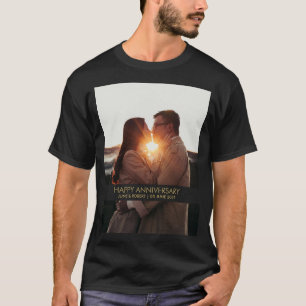 Moderne jubileumfoto liefde t-shirt