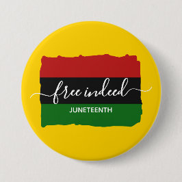 Moderne JUNETEENTH Echt vrij Ronde Button 7,6 Cm