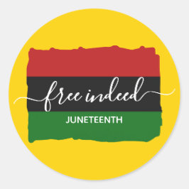 Moderne JUNETEENTH Echt vrij Ronde Sticker