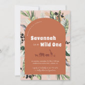 Moderne Jungle Boog | Terra Cotta Wild One Kaart (Voorkant)