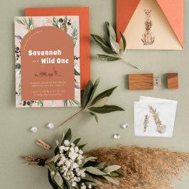 Moderne Jungle Boog | Terra Cotta Wild One Kaart