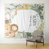 Moderne jungle dieren knuffel safari achtergronden wandkleed (In Situ (horizontaal))