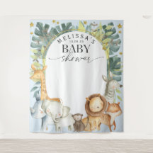 Moderne jungle safari baby boy shower achtergrond