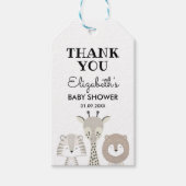 Moderne Jungle Safari Baby Shower Wild One Verjaar Cadeaulabel (Voorkant)