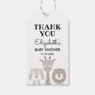 Moderne Jungle Safari Baby Shower Wild One Verjaar Cadeaulabel