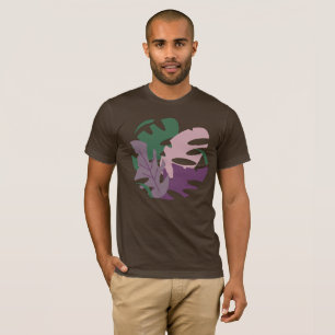 Moderne Jungle Tropische Monstera Kleurrijke Blade T-shirt