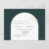 Moderne JUNIPER Groen Gouden Trouw UITNODIGING QR  (Voorkant)