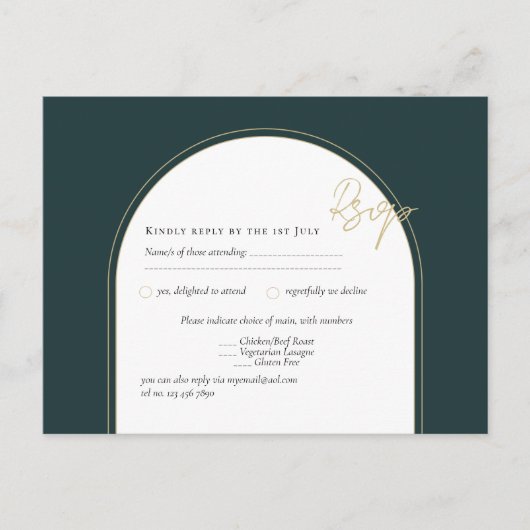 Moderne JUNIPER Groen Gouden Trouw UITNODIGING QR  (Voorkant)