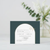 Moderne JUNIPER Groen Gouden Trouw UITNODIGING QR  (Staand voorkant)